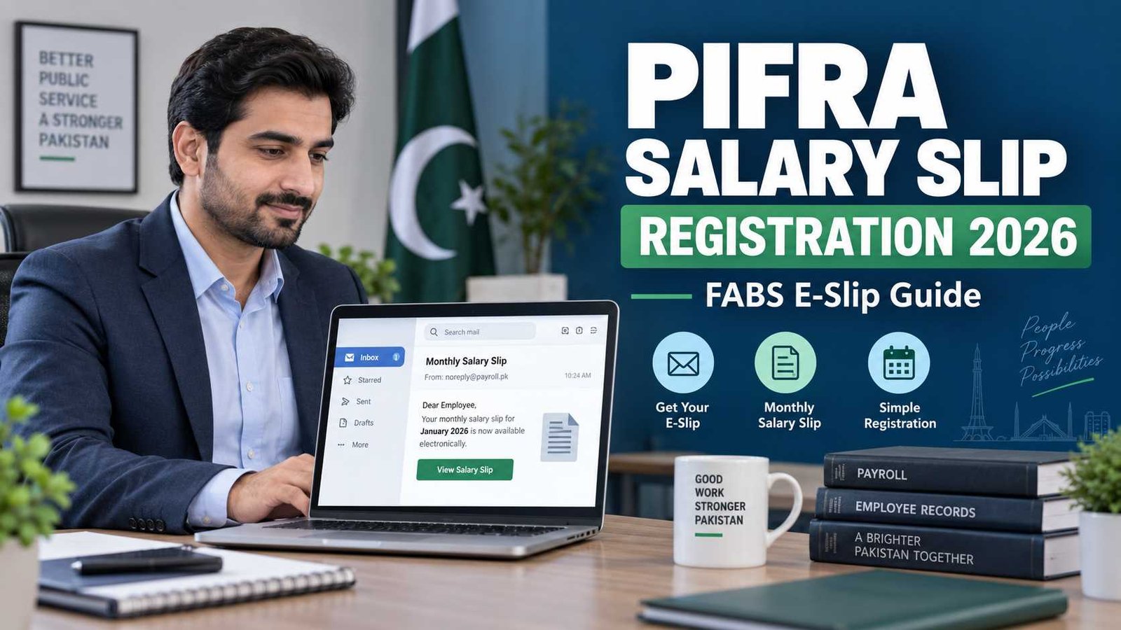 Alt Text: PIFRA salary slip registration 2026 for Pakistan government employees through FABS